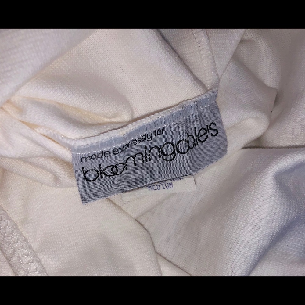 Bloomingdales White Sheer And Cotton Snap Bodysuit Gem